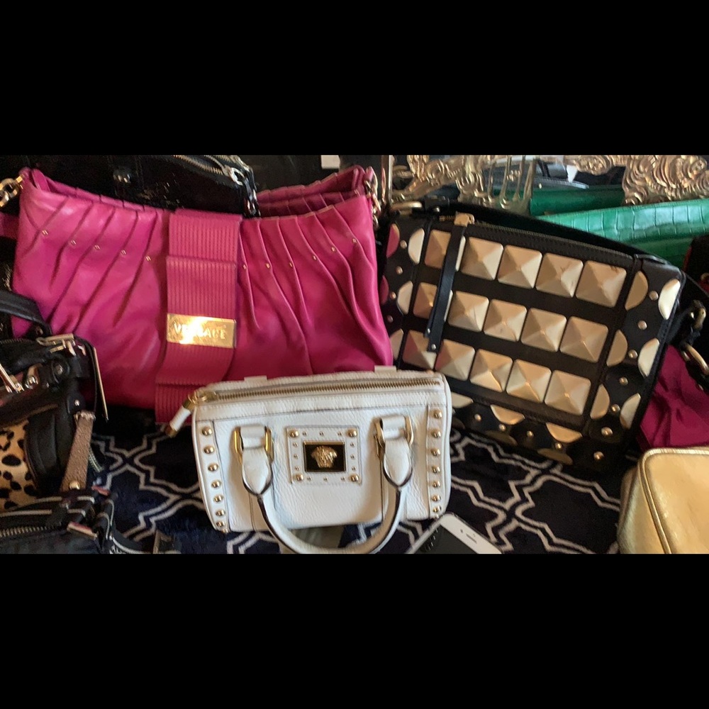 Pink leather Versace bag